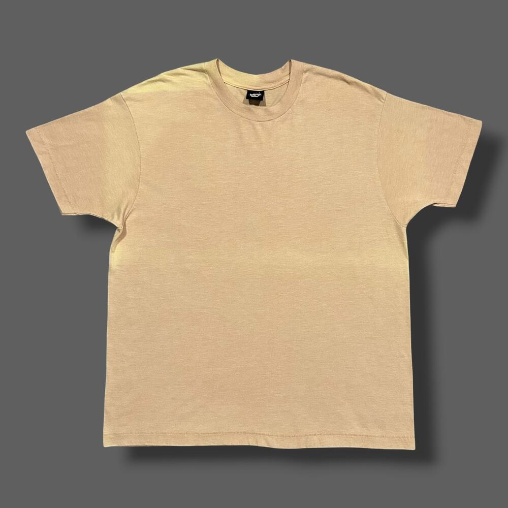 Vintage Sun Faded Shirt Blank Tee Beige Tan 80s 90s Distressed Minimalist Large